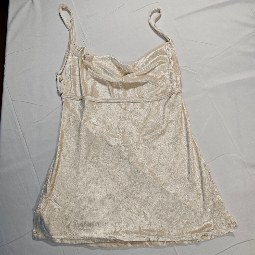 Free People Intimately Velvet Cowl Neck Cami Cream Boho‎ NWT